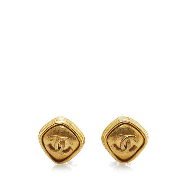 Chanel CC Rhombus Clip On Earrings (SHG-jiimEh)
