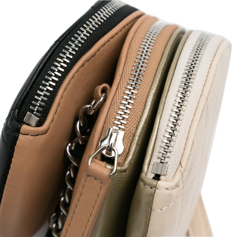 Chanel CC Round Triple Zip Crossbody Bag (SHG-kLY0yh)