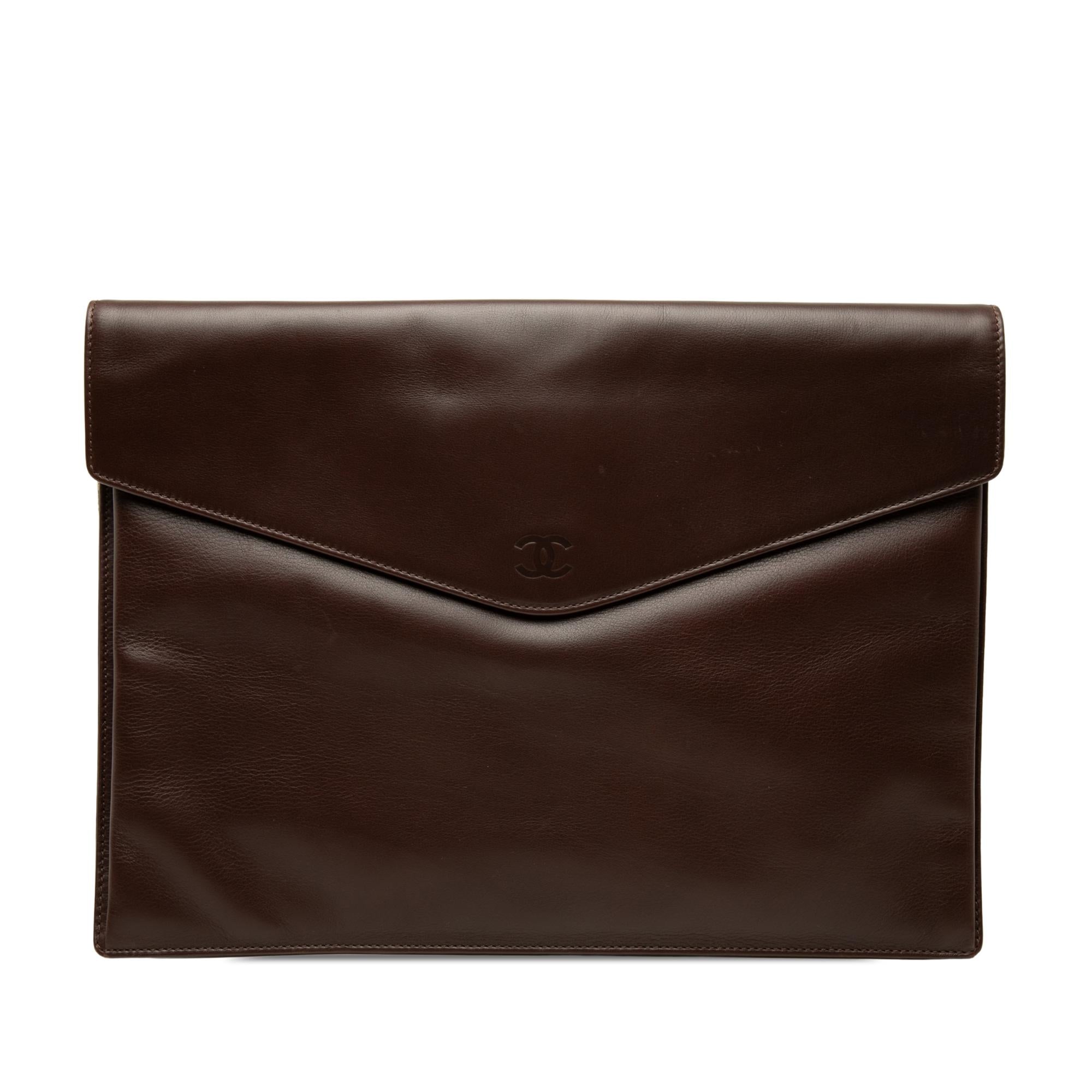 Chanel CC Smooth Calfskin Envelope Clutch