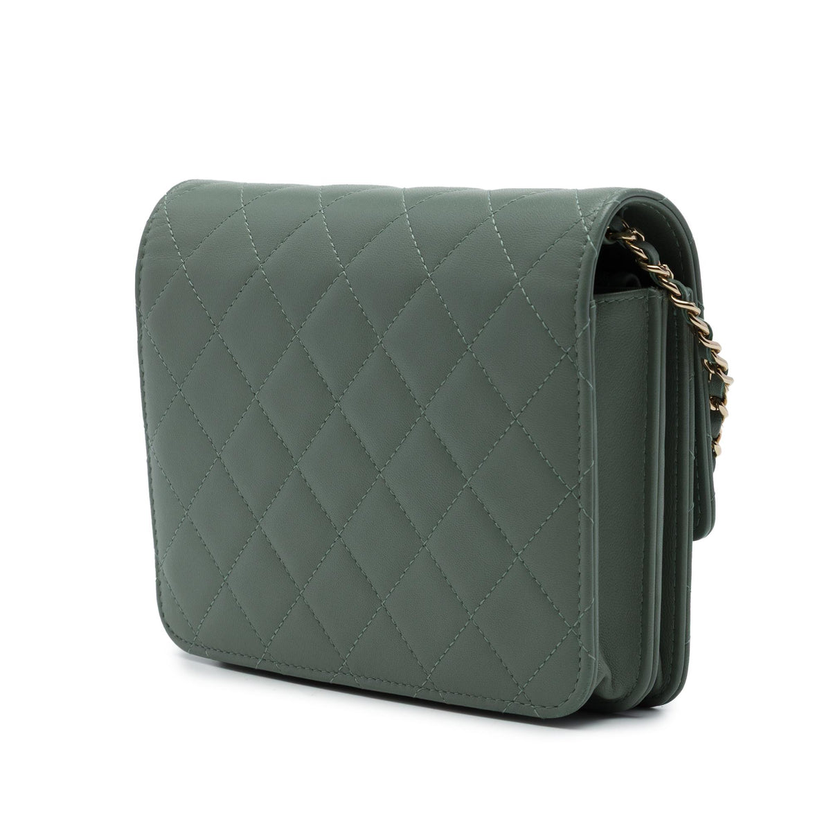 Chanel CC Square Quilted Lambskin Wallet on Chain