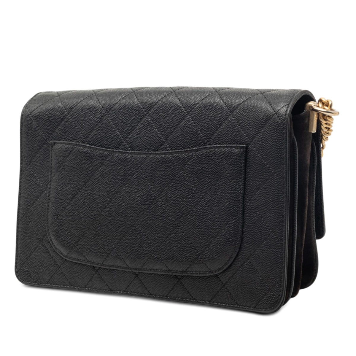 Chanel CC Stitched Caviar and Suede Lady Coco Flap