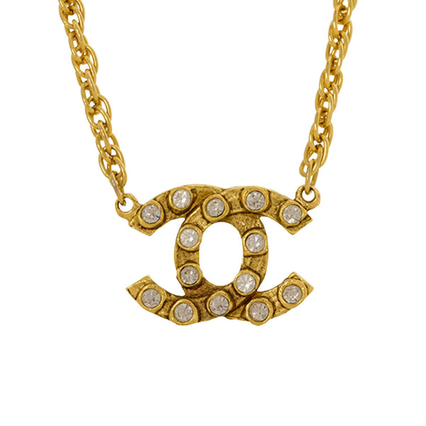 Chanel CC Strass Pendant Necklace (SHG-OOTyDp)