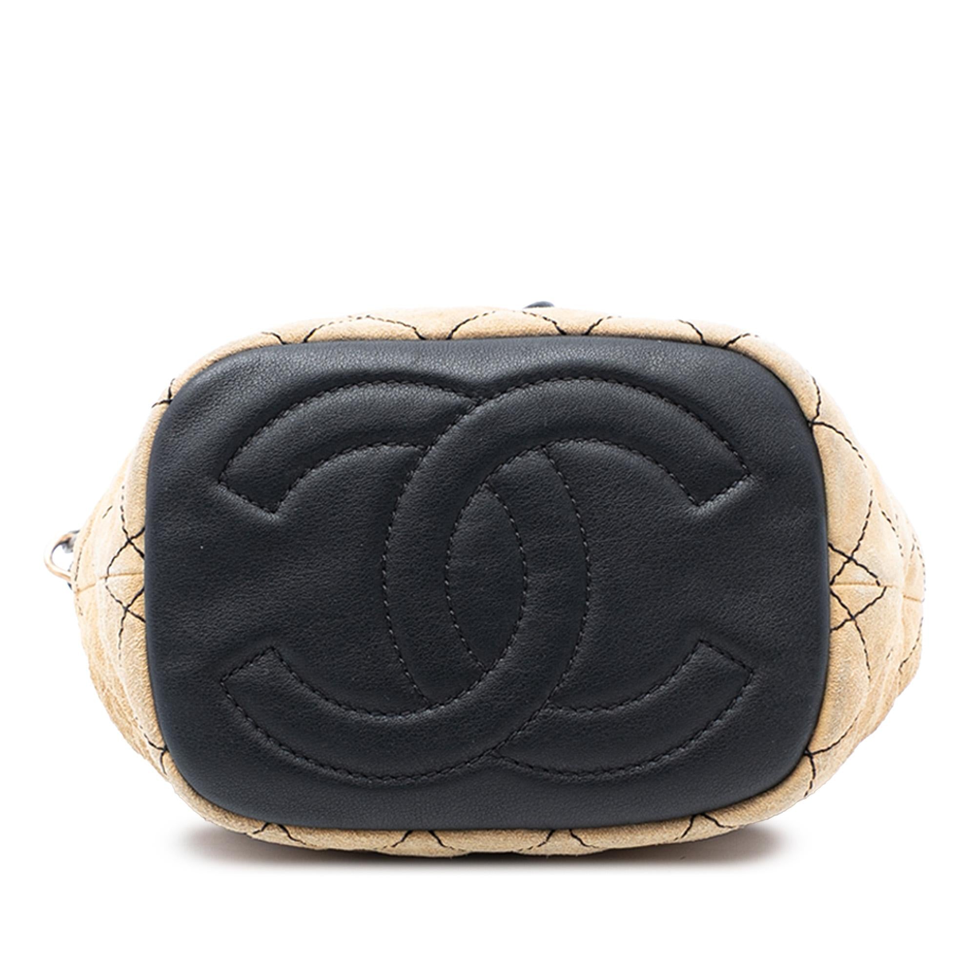 Chanel CC Suede Wild Stitch Bucket Bag
