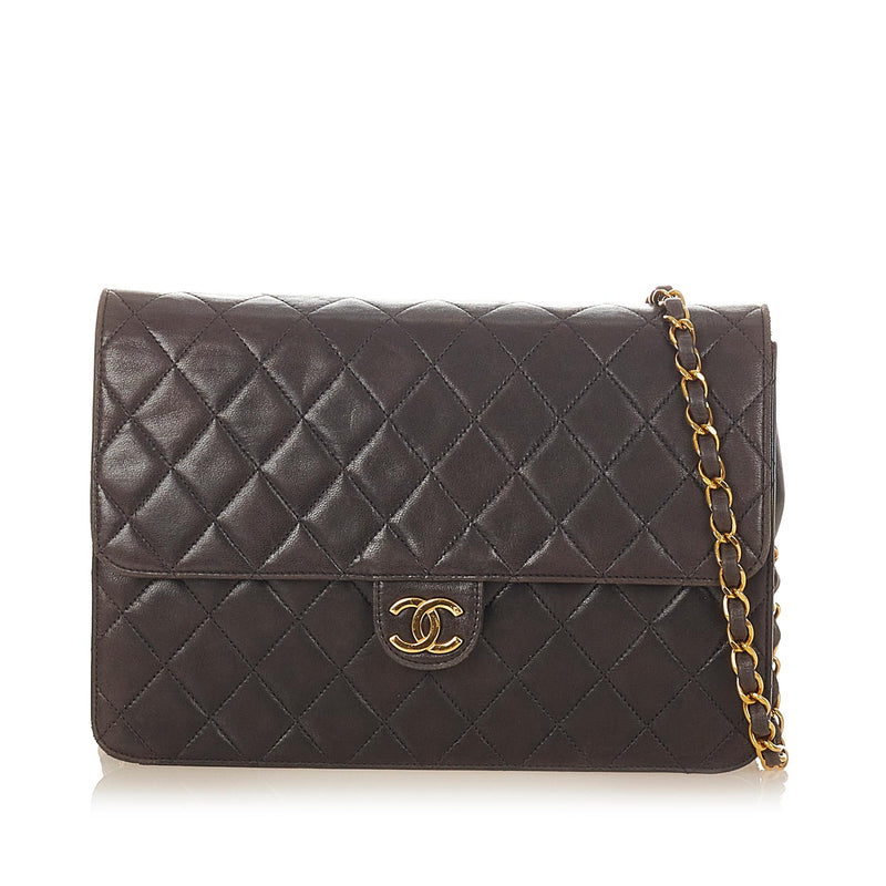 Chanel Mini Rectangular Flap with Top Handle Black Lambskin Gold Hardware