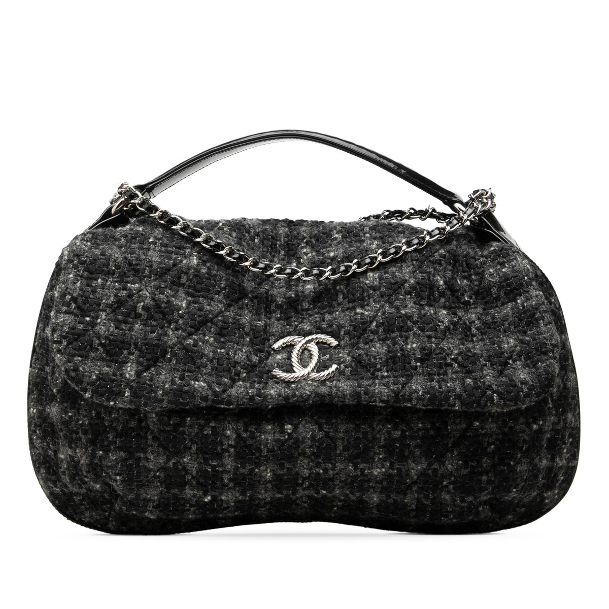 Chanel CC Tweed Top Handle Flap