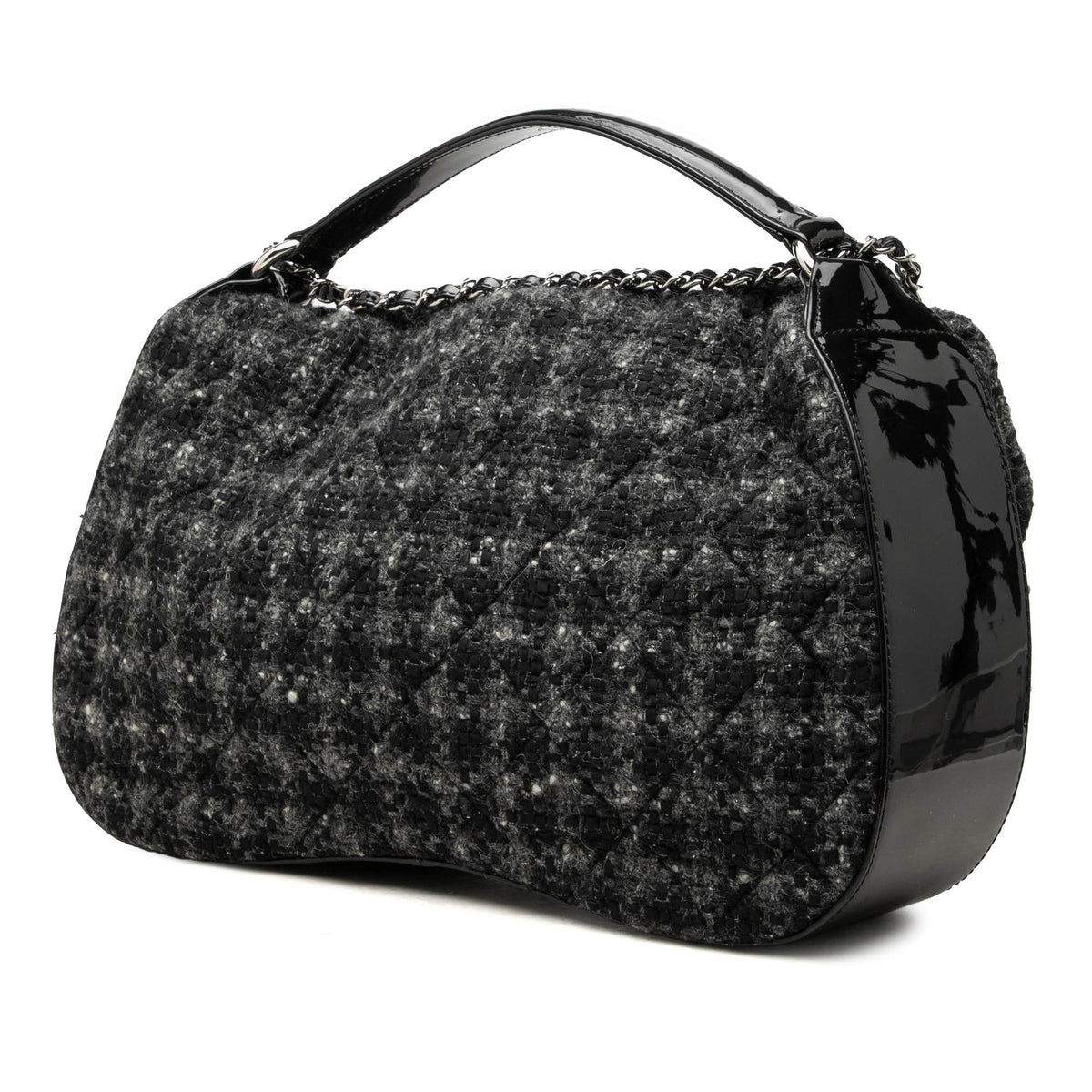 Chanel CC Tweed Top Handle Flap