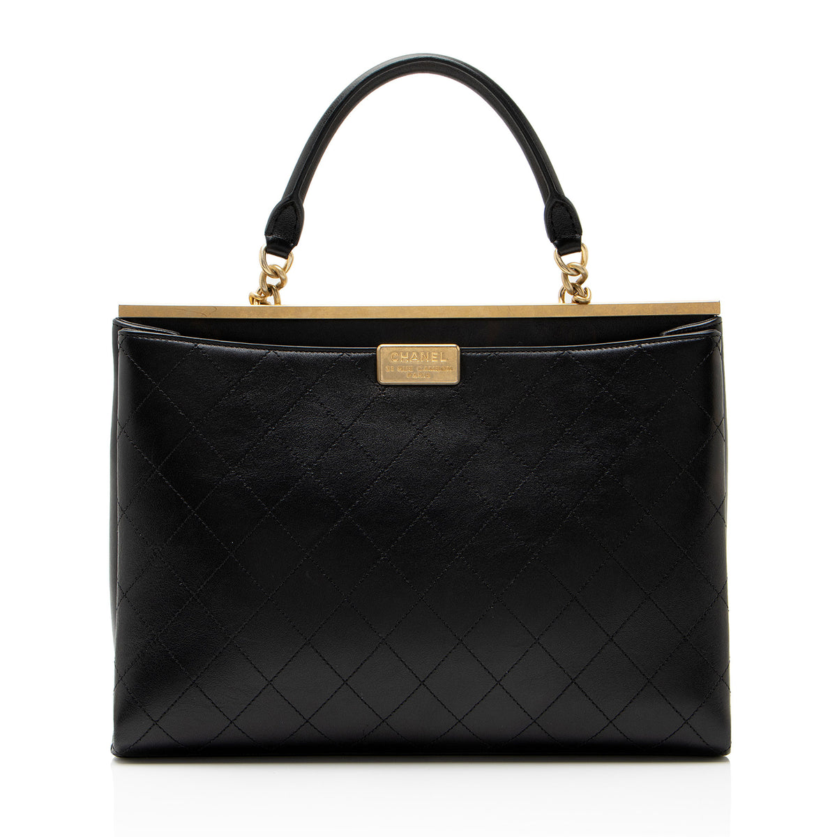 Chanel Calfskin Coco Luxe Large Shopping Tote