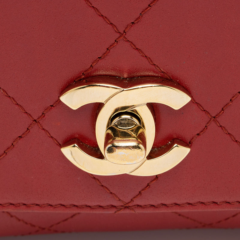Chanel Calfskin Double Pocket Small Top Handle Bag (SHF-2K0IF5