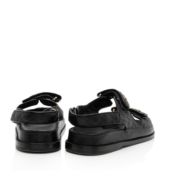 Chanel Calfskin Velcro Dad CC Sandals - Size 10 / 40 (SHF-DL6pXa) – LuxeDH