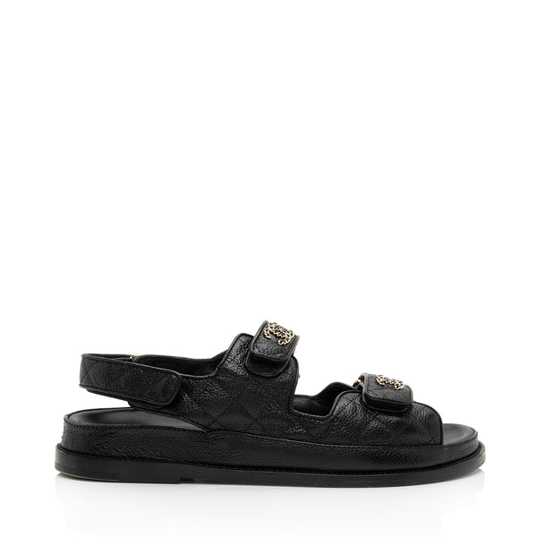 Chanel Calfskin Velcro Dad CC Sandals - Size 10 / 40 (SHF-DL6pXa)