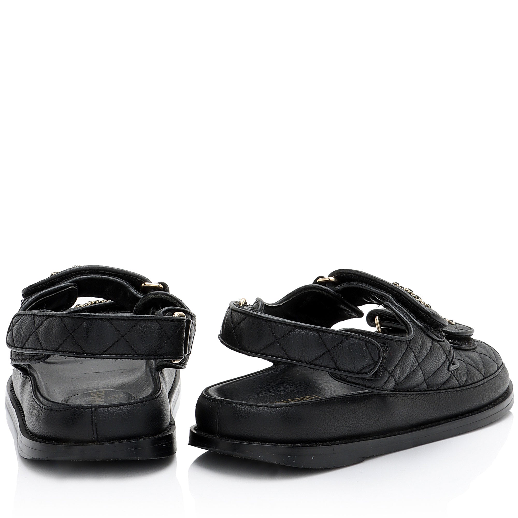 Chanel Calfskin Velcro Dad CC Sandals - Size 9 / 39 - FINAL SALE