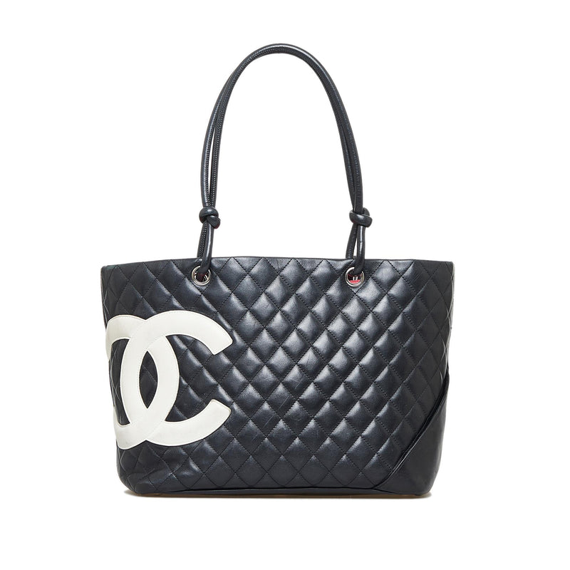 chanel tote bag leather black