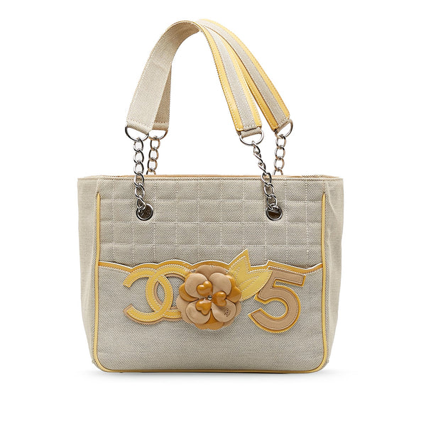 Chanel Camellia CC Choco Bar No. 5 Shoulder Bag (SHG-CGt5YO)