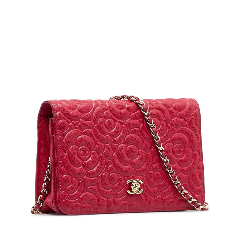 Buy Pre-Owned CHANEL WOC Wallet on Chain Fuschsia Leather