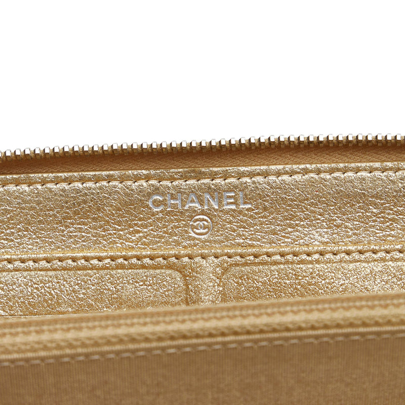 Chanel Pink Camellia Embossed Leather Zip Around Wallet Organizer  (Preloved) - Aftersix Lifestyle Inc.