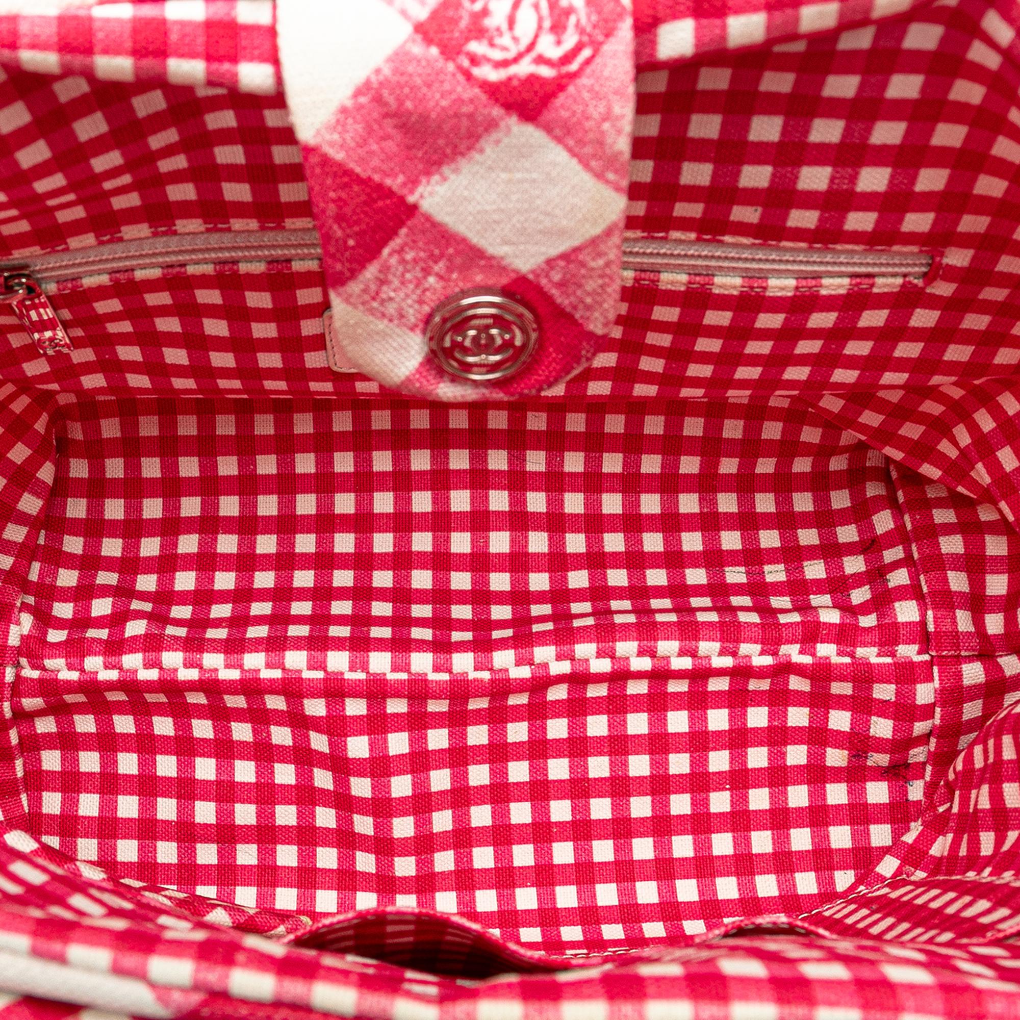 Chanel Canvas Gingham Handbag (SHG-9EDbiZ)