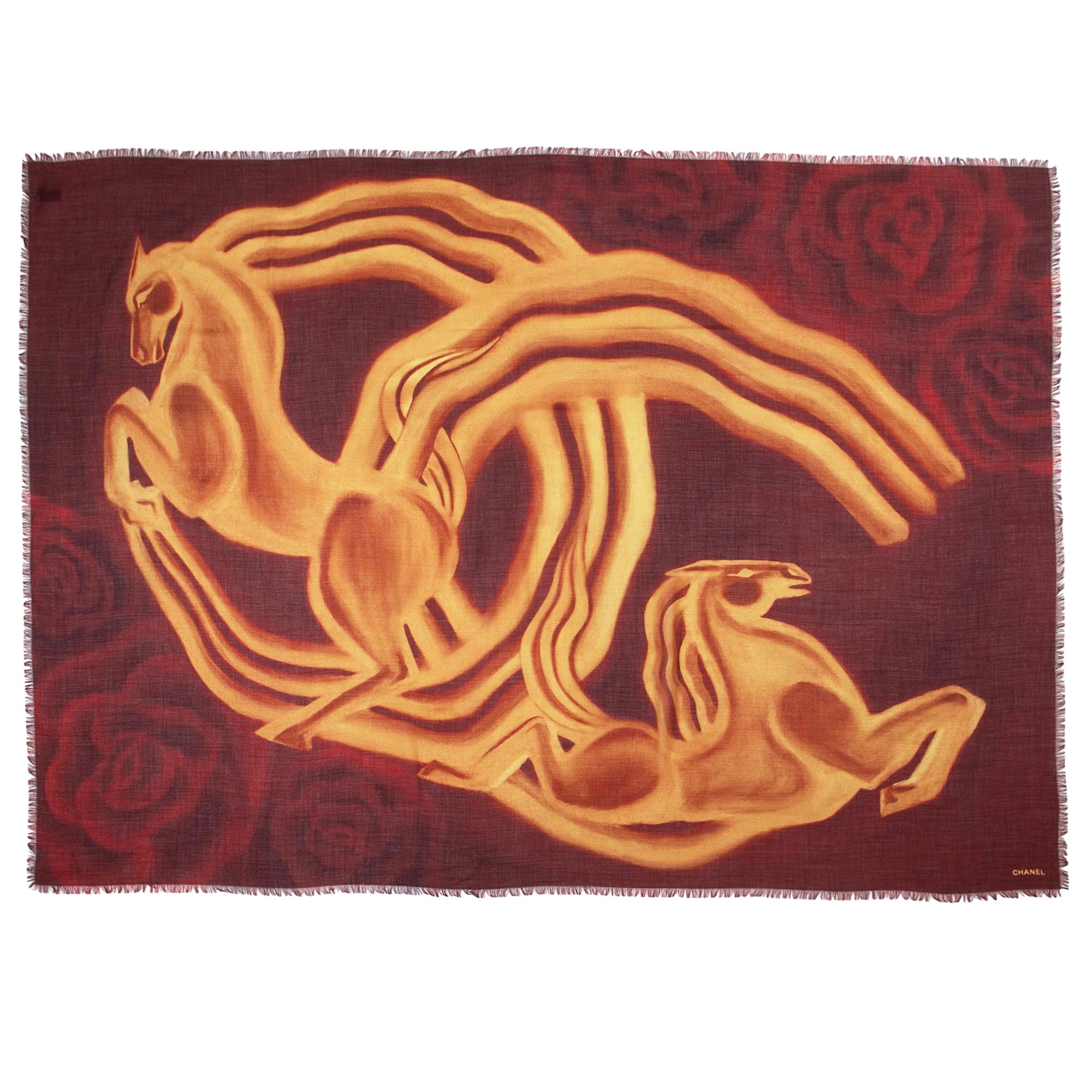 Chanel Cashmere Horse Shawl