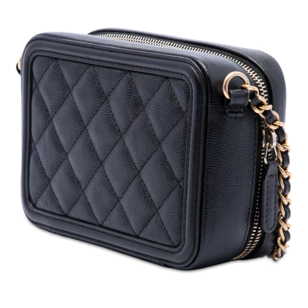 Chanel Caviar CC Filigree Vanity Clutch with Chain