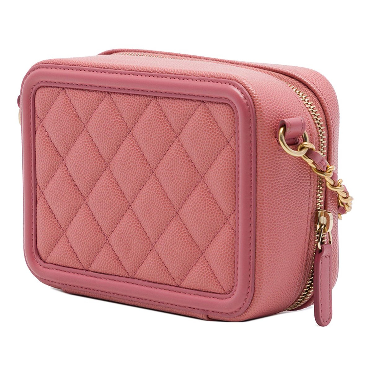 Chanel Caviar CC Filigree Vanity Clutch with Chain