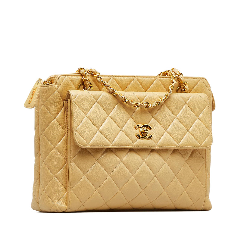 Chanel Caviar Front Pocket Shoulder Bag (SHG-pwata3)
