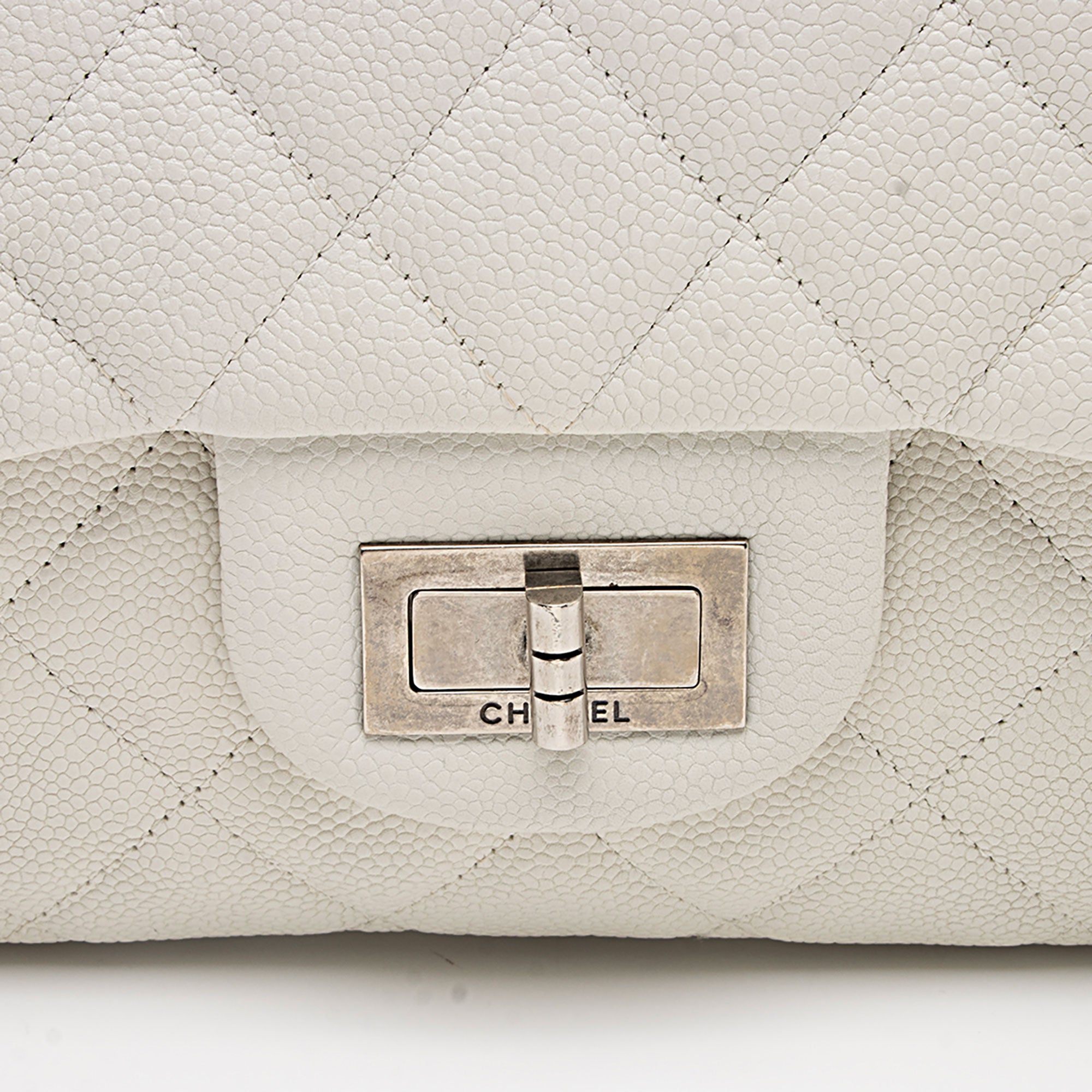 Chanel Caviar Leather Bijoux Chain Jumbo Single Flap Bag