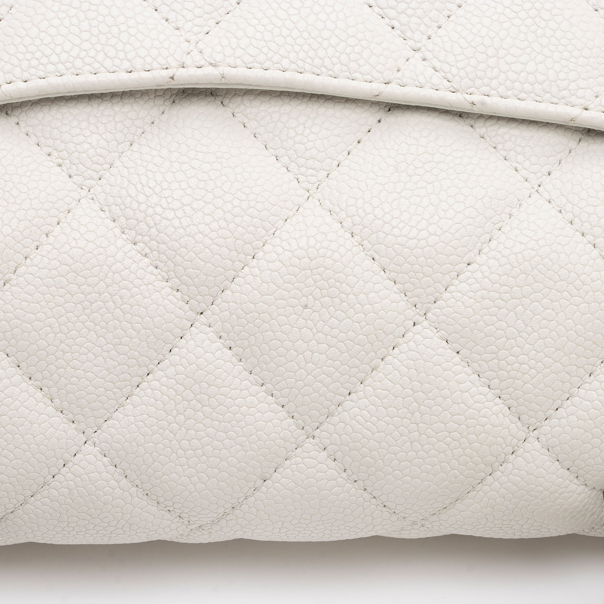 Chanel Caviar Leather Bijoux Chain Jumbo Single Flap Bag