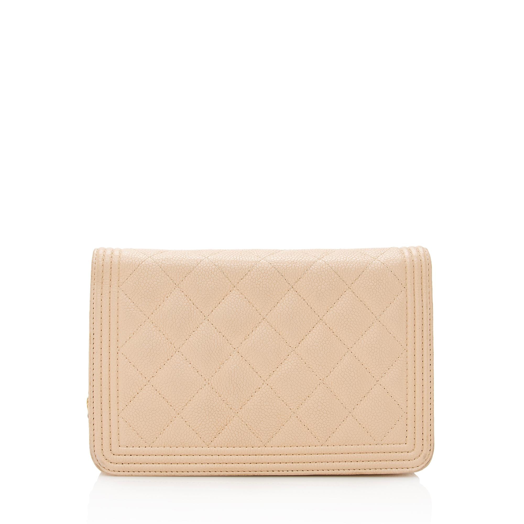 Chanel Caviar Leather Boy Wallet on Chain Bag (SHF-22356)