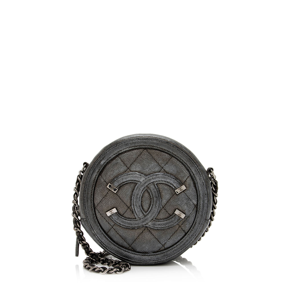 Chanel Black Caviar CC Filigree Round Chain Clutch Available For Immediate  Sale At Sotheby's