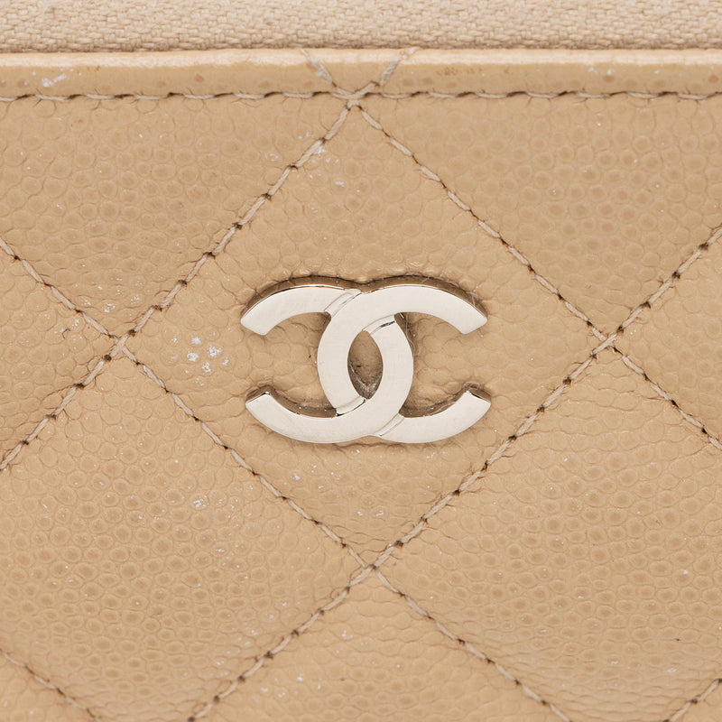 Chanel Caviar Leather CC Filigree Round Clutch with Chain, Chanel Handbags
