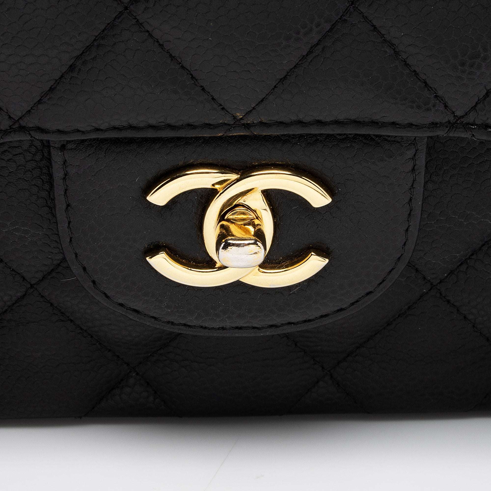 Chanel Caviar Leather Classic Jumbo Double Flap Bag (SHF-xAxzXd)