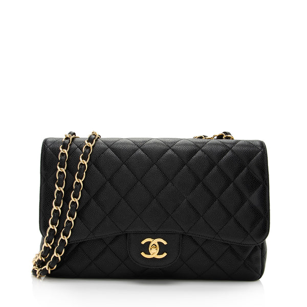 Chanel Caviar Leather Classic Jumbo Single Flap Bag (SHF-aj9aYt) – LuxeDH