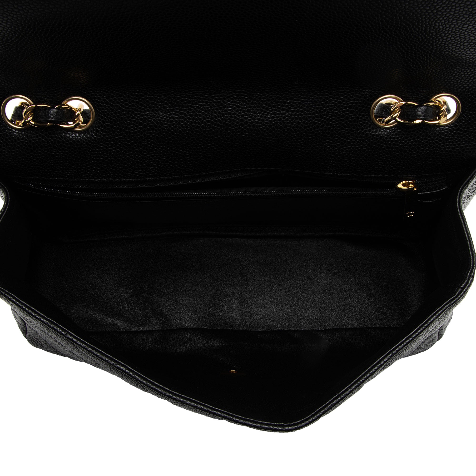 Chanel Caviar Leather Classic Jumbo Single Flap Bag (SHF-aj9aYt)