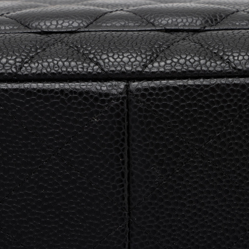 Chanel Classic Single Flap Jumbo Black Caviar Silver in 2023