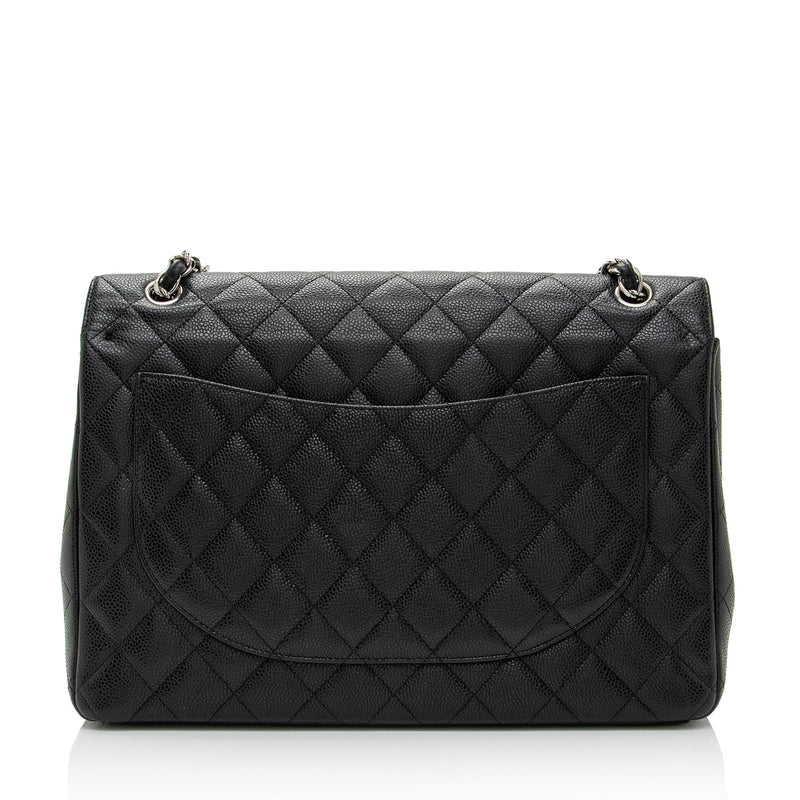 Chanel Caviar Leather Classic Maxi Double Flap Bag (SHF-lwkRiB