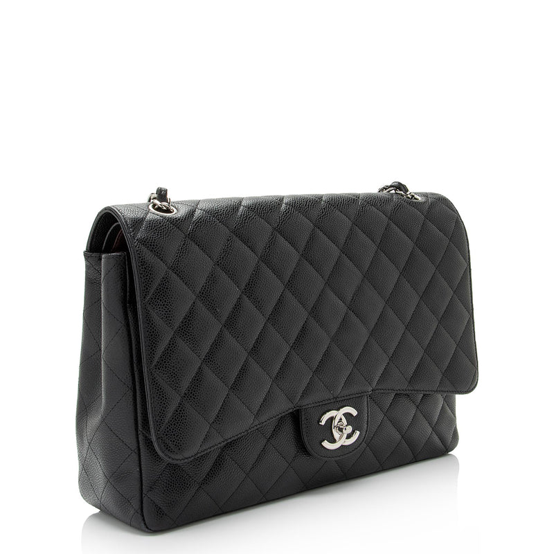 Chanel Caviar Leather Classic Maxi Double Flap Bag (SHF-lwkRiB) – LuxeDH