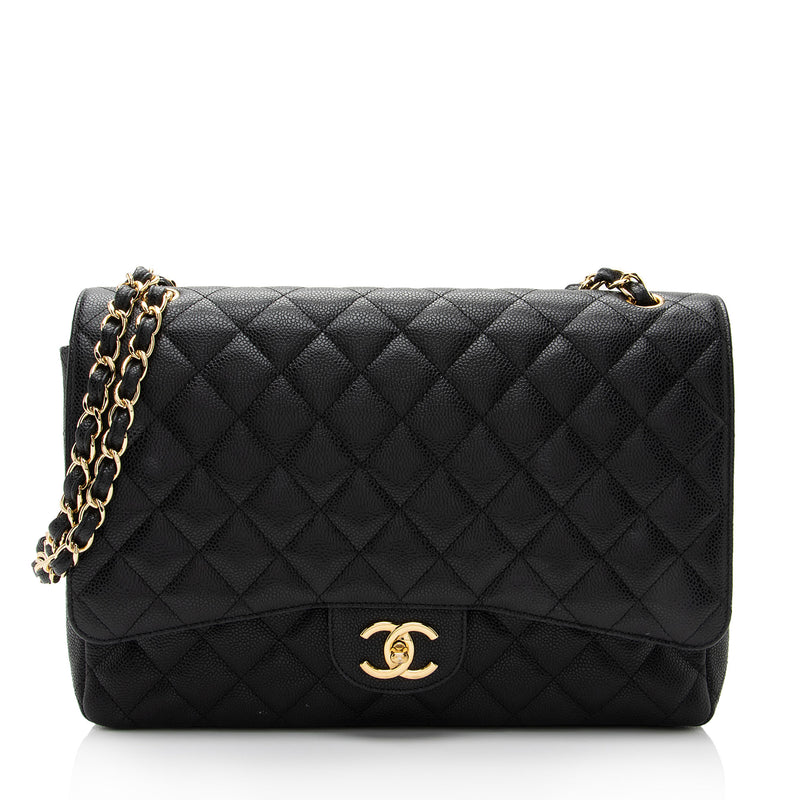 Chanel Caviar Leather Classic Maxi Double Flap Bag (SHF-ssGyC1) – LuxeDH