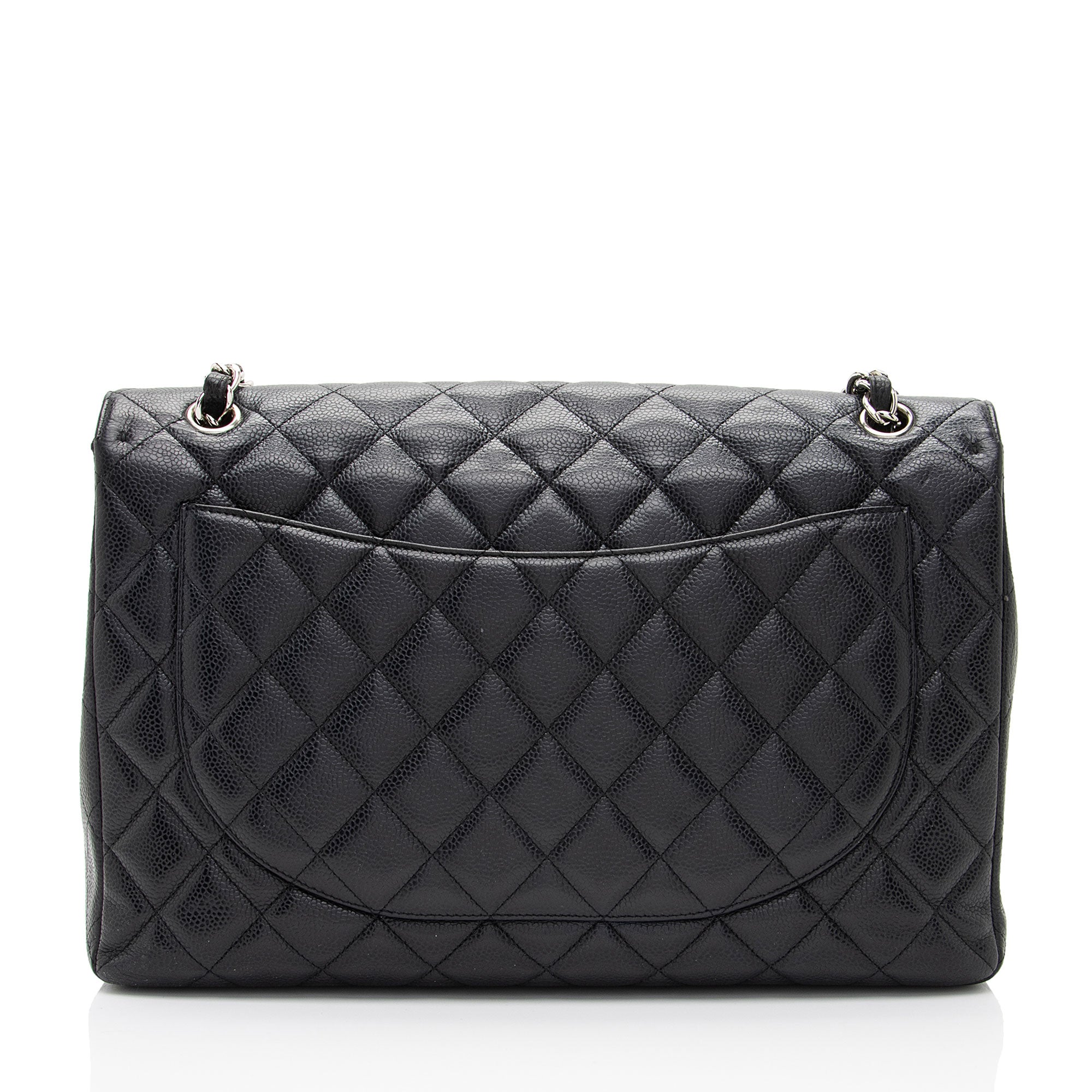 Chanel Caviar Leather Classic Maxi Single Flap Bag (SHF-tdUQSa)