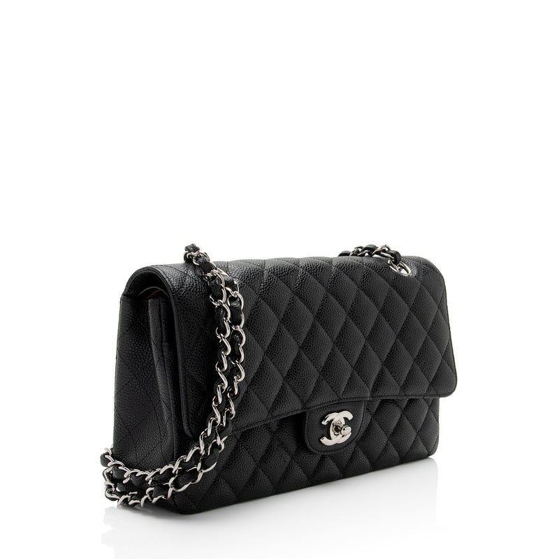 Chanel Caviar Leather Classic Medium Double Flap Bag (SHF-QtEapM)