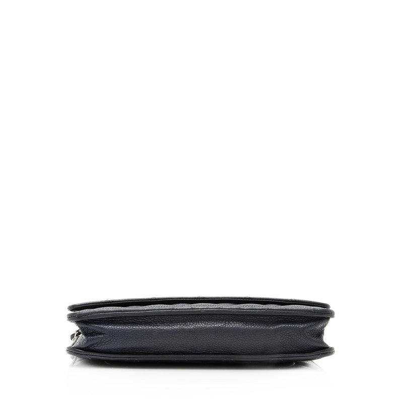 Chanel REV Black Caviar Silver Classic Quilted CC Zipper Pouch O Case  Medium Bag