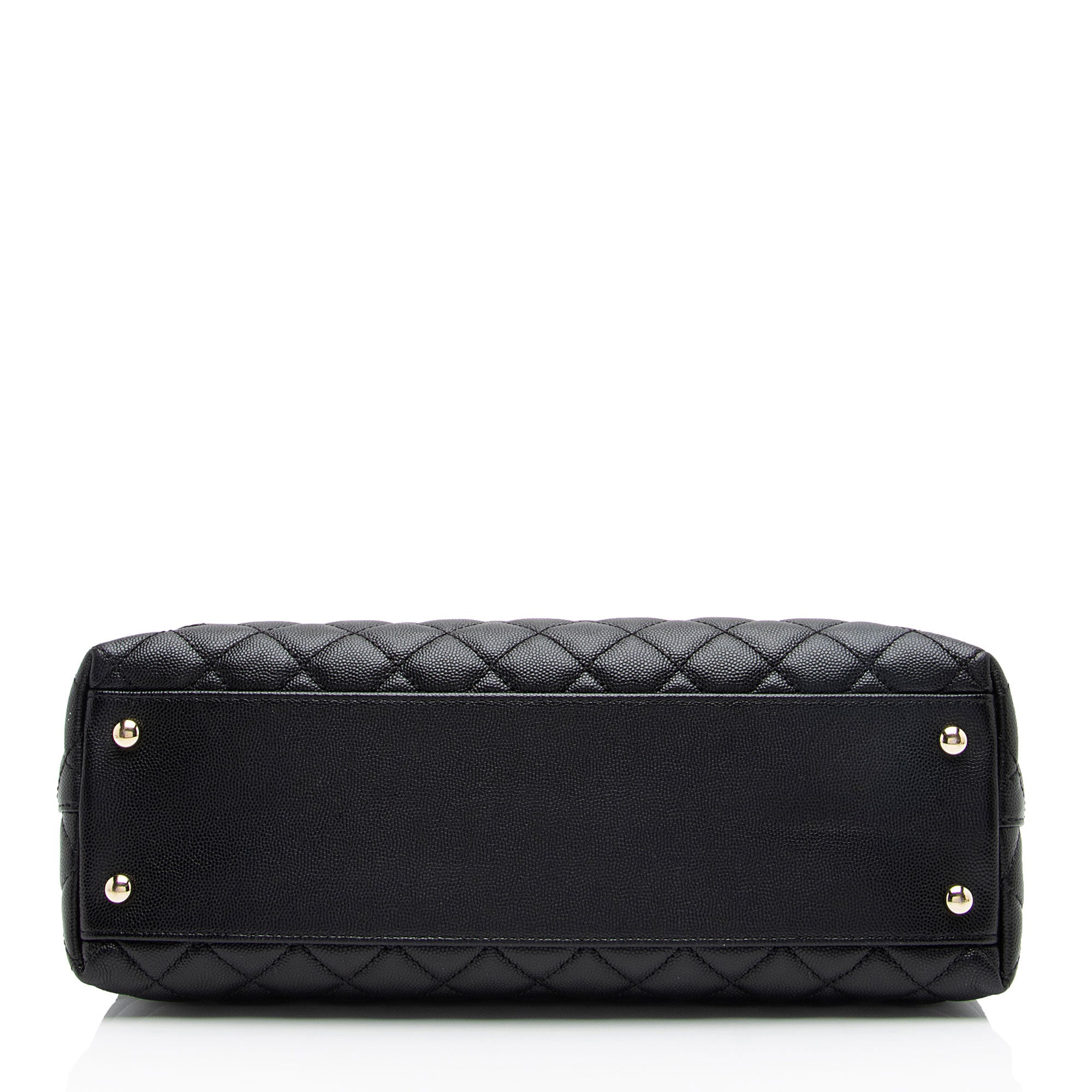 Chanel Caviar Leather Coco Top Handle Medium Flap Bag (SHF-xxvlCu)