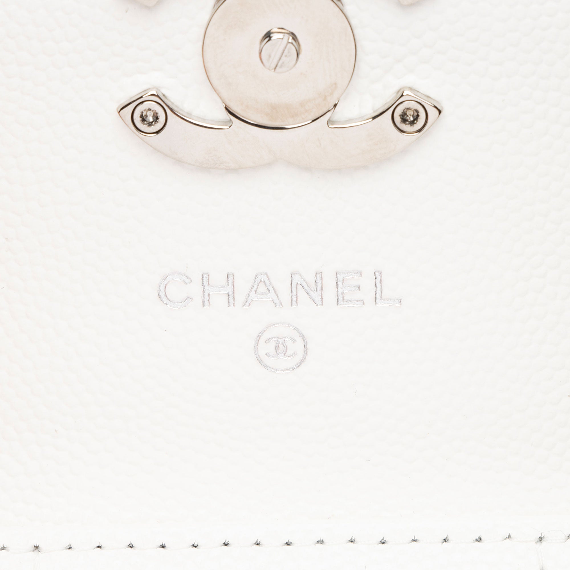 Chanel Caviar Leather Enamel Coco Clutch on Chain