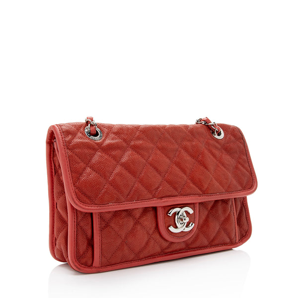 Chanel Caviar Leather French Riviera Medium Flap Bag (SHF
