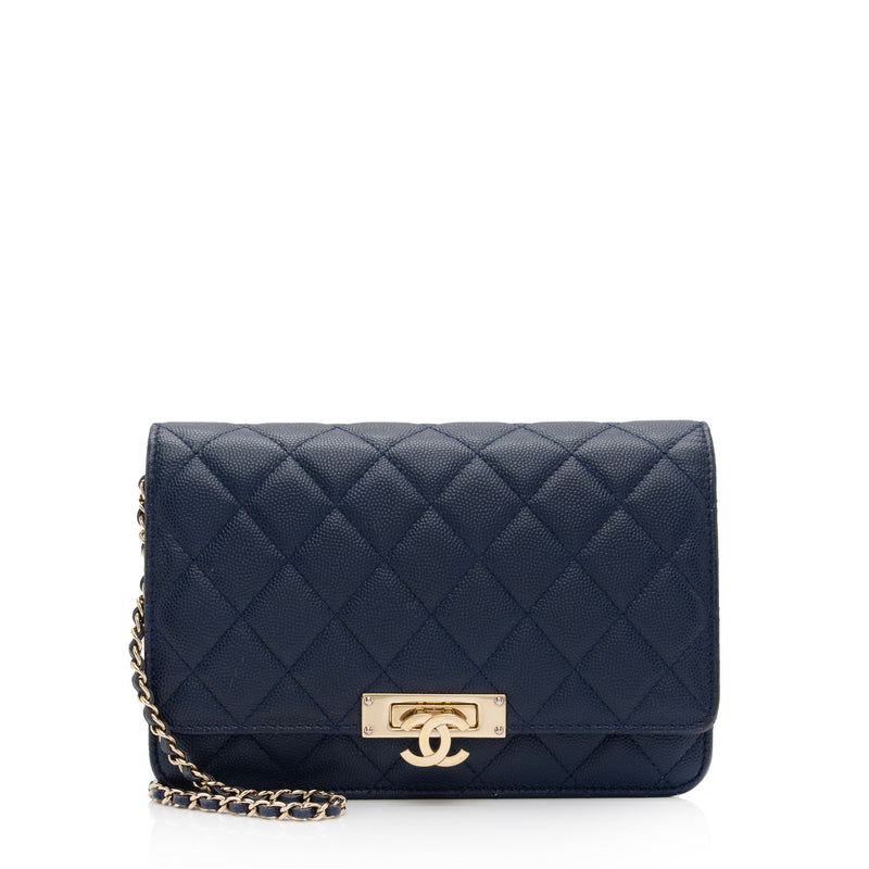 Chanel Caviar Leather Golden Class Wallet on Chain Bag (SHF-fsAuGH