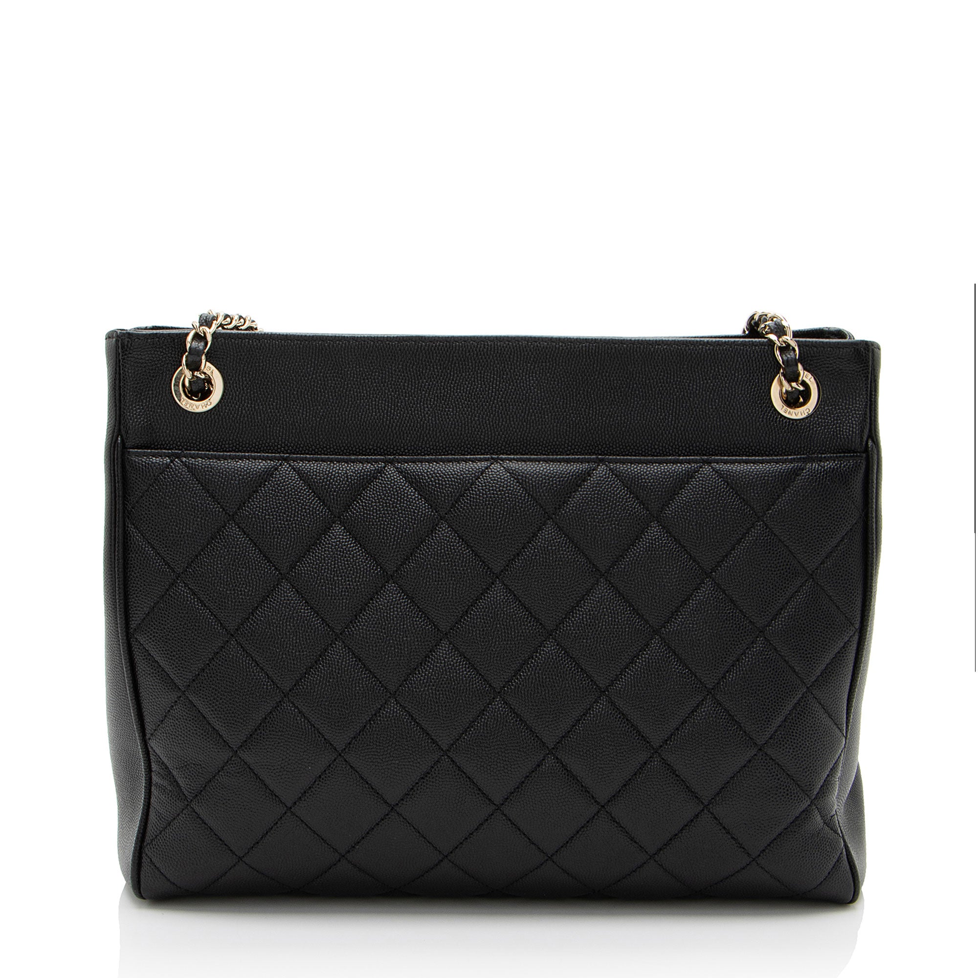 Chanel Caviar Leather In Out Flap Shopping Tote