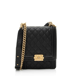 CHANEL, Bags, Authentic Chanel Boy Bag Black Caviar Leather