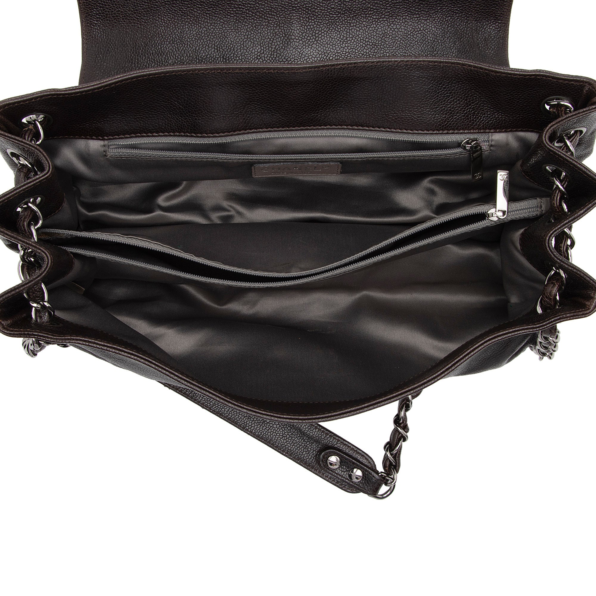 Chanel Caviar Leather Pocket In The City Accordion Flap Bag
