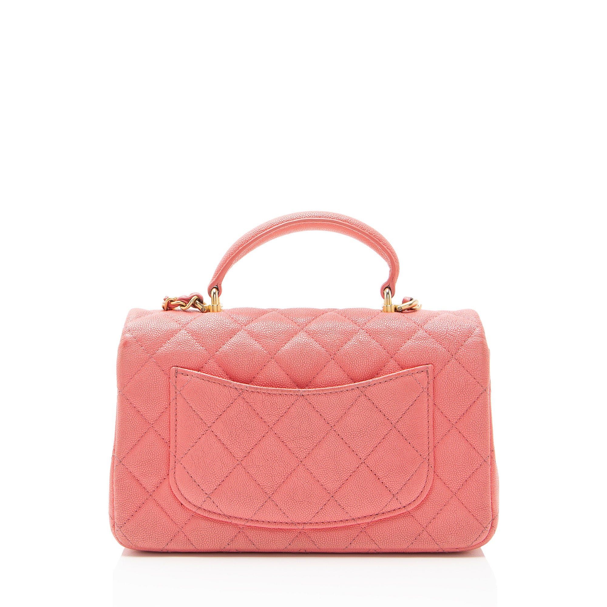 Chanel Caviar Leather Rectangular Top Handle Mini Flap Bag