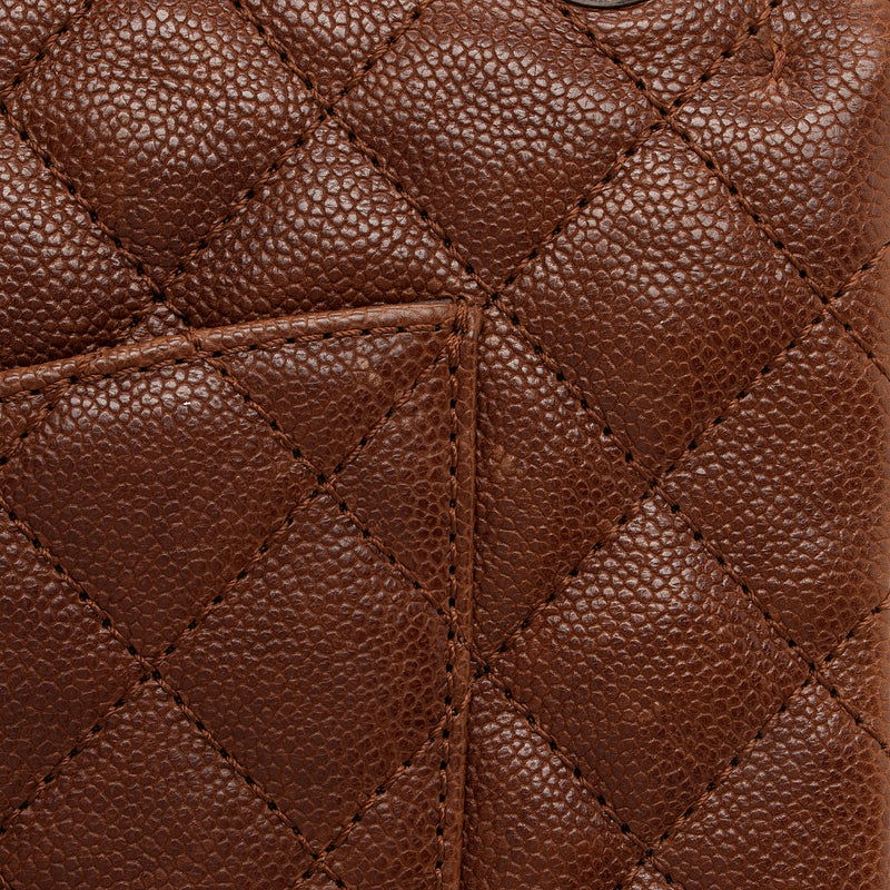 Chanel Caviar Leather Reissue 225 Double Flap Shoulder Bag (SHF-gheQo9)