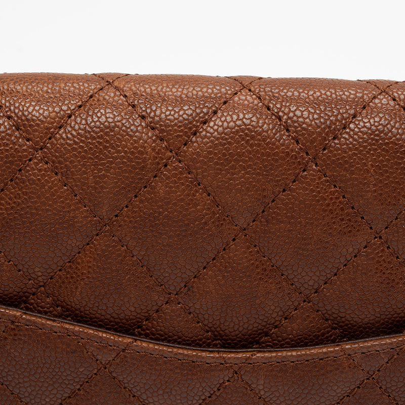 Chanel Caviar Leather Reissue 225 Double Flap Shoulder Bag (SHF-gheQo9)