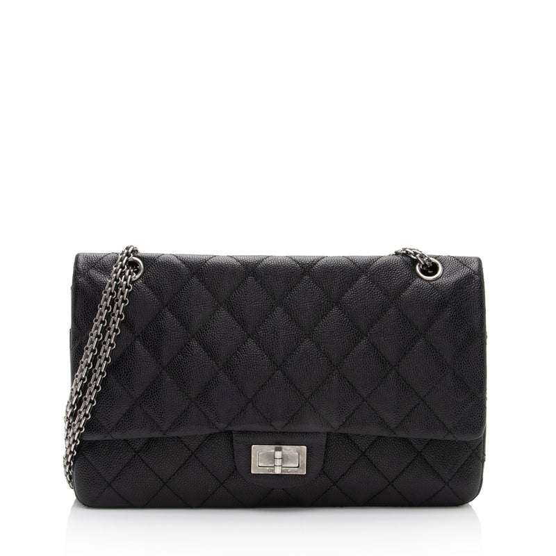 Chanel Caviar Leather Reissue 227 Double Flap Shoulder Bag (SHF-f1StZB)